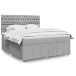 vidaXL Sommier à lattes de lit avec matelas Gris clair 180x200cm Tissu