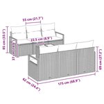 vidaXL Ensemble de canapé de jardin 7 Pièces Marron  Crème