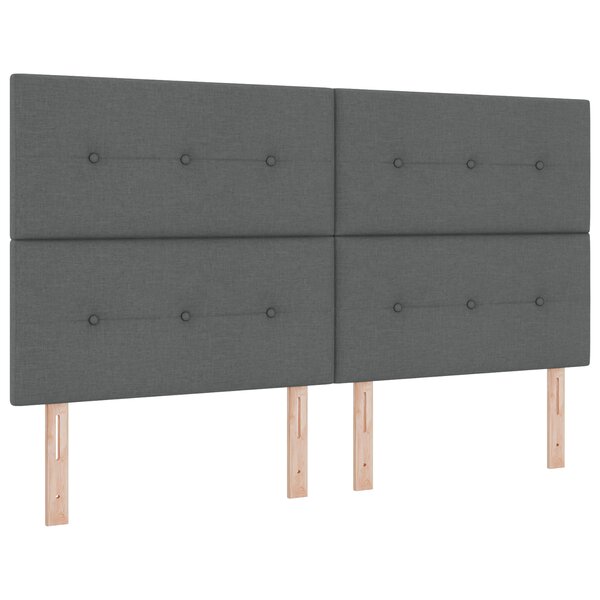 Lit Box Spring vidaXL avec matelas - Gris foncé  180x200 cm  Tissu