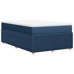 vidaXL Sommier à lattes de lit avec matelas bleu 120x190 cm tissu