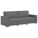 vidaXL Canapé 3 places Gris foncé 180 cm Tissu