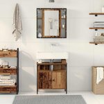 vidaXL Ensemble de mobilier de salle de bain avec étagère 2 Pièces Marron