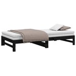 vidaXL Lit coulissant sans matelas noir 2x(100x200) cm
