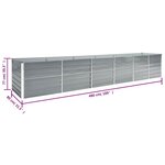vidaXL Lit surélevé de jardin Acier galvanisé 480x80x77 cm Gris