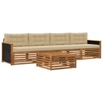 vidaXL Ensemble de canapés d'extérieur 5 pc Naturel et Beige