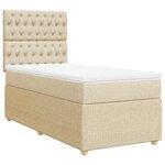 vidaXL Sommier à lattes de lit avec matelas Crème 90x200 cm Tissu