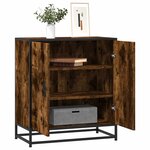 vidaXL Buffet chêne fumé 68x35x76 cm bois d'ingénierie et métal