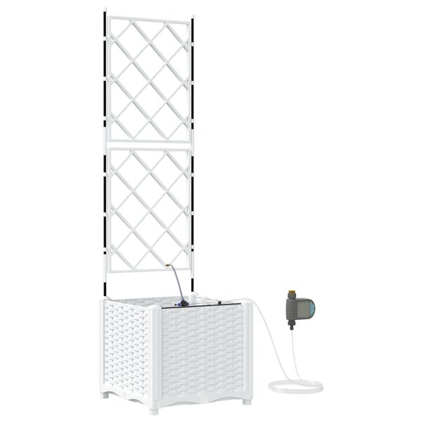 vidaXL Jardinières de jardin 1 pc Blanc 40 x 40 x 142 cm Plastique