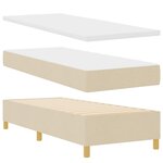vidaXL Lit à ressort LED avec matelas Crème 80 x 200 cm tissu