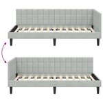 vidaXL Cadre de lit d'angle Gris clair 90 cm x 190 cm Velours