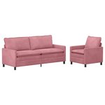 vidaXL Ensemble de Canapés 2 Pièces Rose Velours