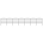 vidaXL Clôture de jardin à dessus en lance Acier (1 5-1 75)x11 9m Noir