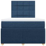 vidaXL Sommier à lattes de lit avec matelas Bleu 120x200 cm Tissu