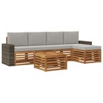 vidaXL Ensemble de canapés d'extérieur 6 pc Naturel et gris clair
