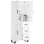 vidaXL Buffet haut Blanc 69 5x34x180 cm Bois d'ingénierie