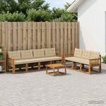 vidaXL Ensemble de canapés d'extérieur 8 pc Naturel et Beige