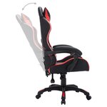 vidaXL Fauteuil de jeux vidéo avec LED RVB Rouge et noir Similicuir