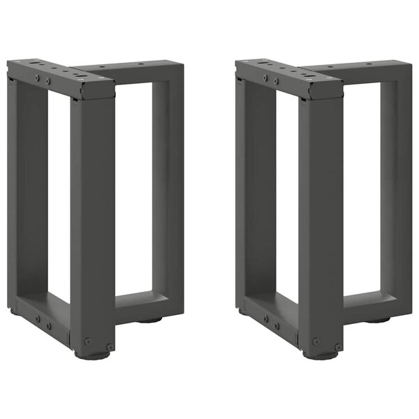 vidaXL Pieds de table basse en T 2 pièces Anthracite 38 x 25 x (42-43) cm Acier