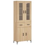 vidaXL Buffet haut Chêne sonoma 69 5x34x180 cm Bois d'ingénierie
