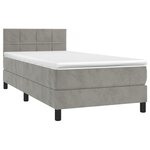 vidaXL Sommier à lattes de lit et matelas Gris clair 90x200 cm Velours