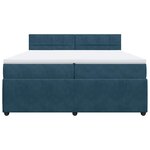 vidaXL Sommier à lattes de lit et matelas Bleu 200x200 cm velours