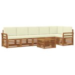 vidaXL Ensemble de canapés d'extérieur 7 pc Naturel et Crème Polyester