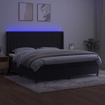 vidaXL Sommier à lattes de lit matelas et LED Noir 200x200 cm Velours
