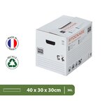 Pack and Move - Lot 20 cartons stockage - 40 x 30 x 30 cm - Poignées renforcées - 1 marqueur offert