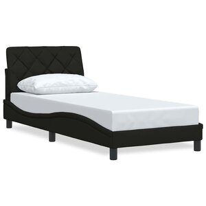vidaXL Cadre de lit sans matelas noir 90x200 cm tissu
