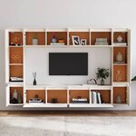 vidaXL Meubles TV 8 Pièces Blanc Bois massif de pin