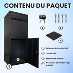 Boîte aux lettres pour colis - ParcelXL® - Boîte à colis - Indépendante - Boîte aux lettres suspendue - Noir - XXL
