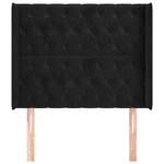 vidaXL Tête de lit avec oreilles Noir 103x16x118/128 cm Velours