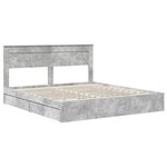 vidaXL Lit de Rangement Gris béton 200 x 200 cm Bois d'ingénierie