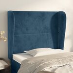 vidaXL Tête de lit avec oreilles Bleu foncé 103x23x118/128 cm Velours