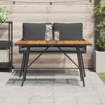 vidaXL Table à manger - Noir  110x55x62 cm  en bois d'acacia massif