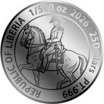 Monnaie BATTLE OF WATERLOO 1/500 Oz Platine 25$ Liberia 2026 (PRÉCOMMANDE)