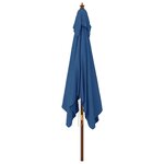 vidaXL Parasol de jardin avec mât en bois bleu azuré 300x300x273 cm