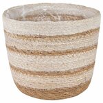 vidaXL Paniers à plantes en herbe de mer 3 Pièces Naturel  Blanc et Beige