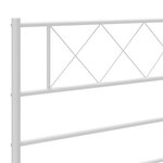 vidaXL Cadre de lit métal sans matelas et tête de lit blanc 140x190 cm