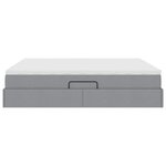 vidaXL Lit avec rangement et matelas Gris clair 200 x 200 cm Polyester