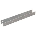 vidaXL Piquets de clôture 2 Pièces Argenté 7x6x60 cm Acier galvanisé