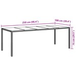 Ensemble de salle à manger de jardin 9 pièces avec coussins en poly rattan beige