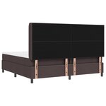 vidaXL Lit à ressorts avec Matelas - Marron Foncé  200x200 cm  tissu