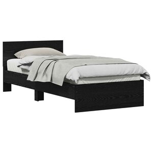 vidaXL Cadre de lit Chêne noir 90 x 200 cm Bois d'ingénierie
