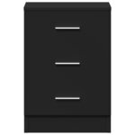 vidaXL Tables de chevet 2 Pièces Noir 38x35x56 cm Bois d'ingénierie