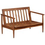 vidaXL Ensemble de canapés 2 Pièces Marron Cuir véritable et acacia