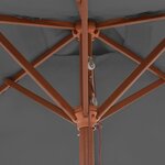 vidaXL Parasol d'extérieur avec mât en bois 150x200 cm anthracite