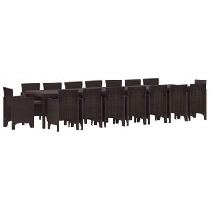 vidaXL Ensemble de salle à manger de jardin avec coussins 17 Pièces PP