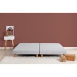 Sommiers tapissiers à lattes 2 x 80 x 200 - Bois massif gris + pieds