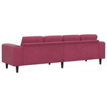 vidaXL Canapé de salon Bordeaux 250 x 77 x 76 cm